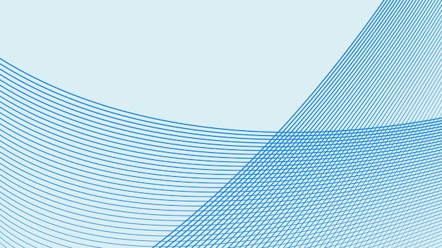 Blue oblique curved lines background vector image for backdrop or presentation