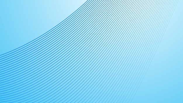 Blue oblique curved lines background vector image for backdrop or presentation