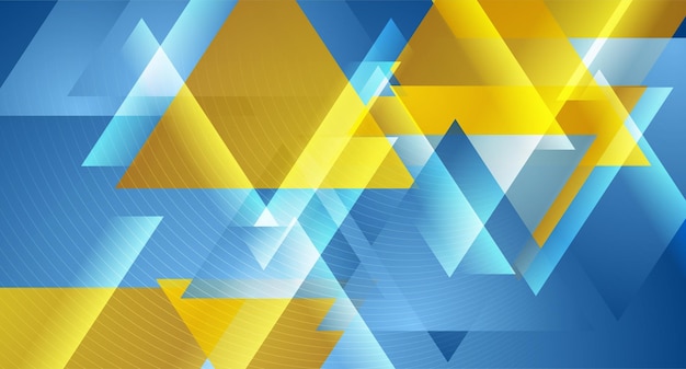 Blue orange glossy triangles abstract technology background