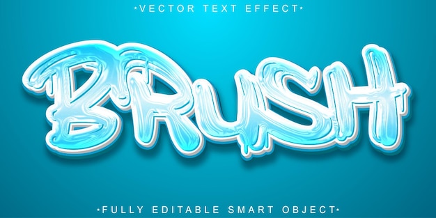 blue paint brush vector fully editable smart object text effect