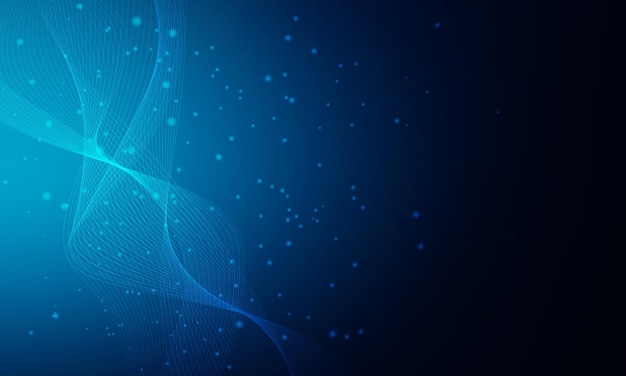 Blue particle technology modern background