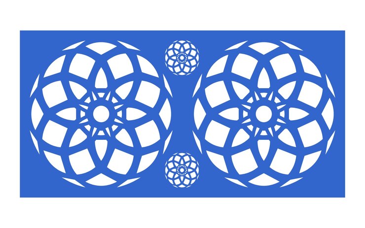 Vektör blue patterns with white background islamic floral and geometric template for cnc and laser cut