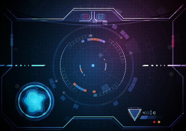 Blue Pink Futuristic Game Interface Technology