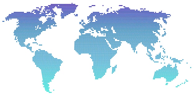 blue pixel map isolated on white background banner background for website or print vector graphic