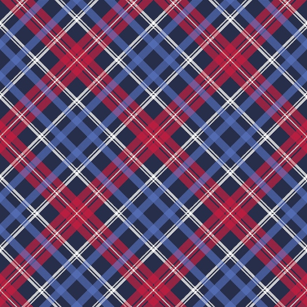 Blue pixel texture plaid seamless pattern