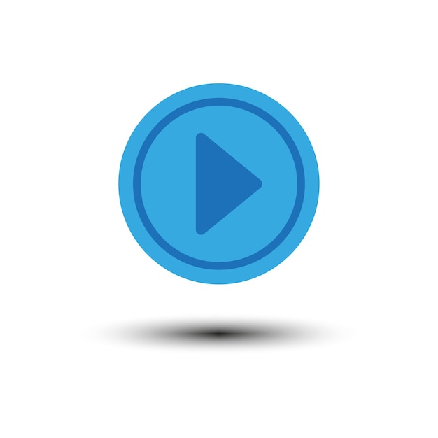 Blue play button. Digital technology. Vector illustration.