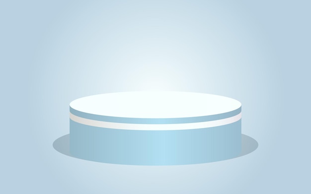 Blue podium for product placement level and introduction