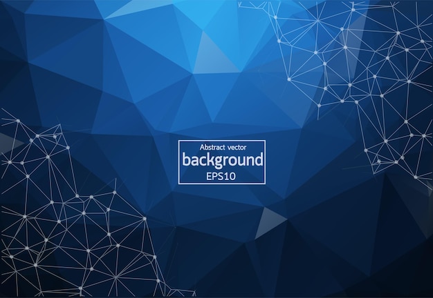 blue polygon with geometric dots and linesconstruction structurebusiness website background