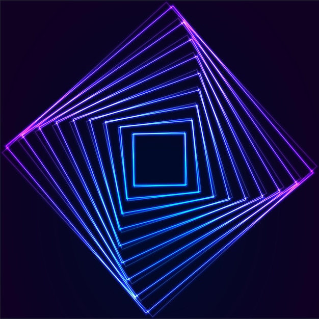 Blue purple neon laser squares technology background