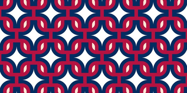 Blue Red White Seamless Star Pattern Background Design for Banners Posters