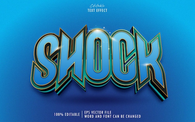 Blue Shock 3D editable text effect