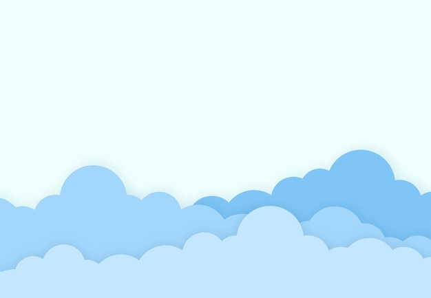 Blue sky with clouds for poster presentation website design concept blank space for text Vector illu