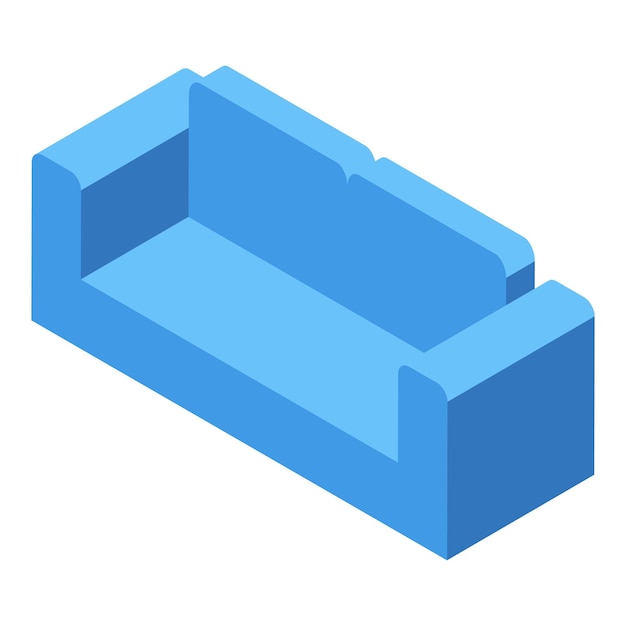 Blue sofa isometric icon furniture for living room