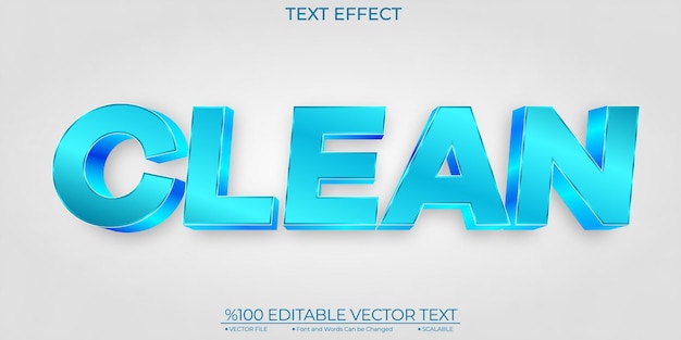 Blue Soft Shiny Clean Editable and Scalable Template Vector Text Effect