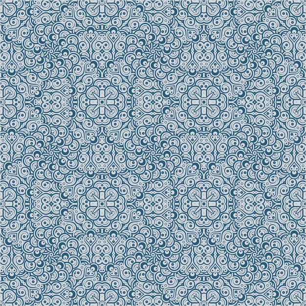 Blue Swirls and Circles Pattern