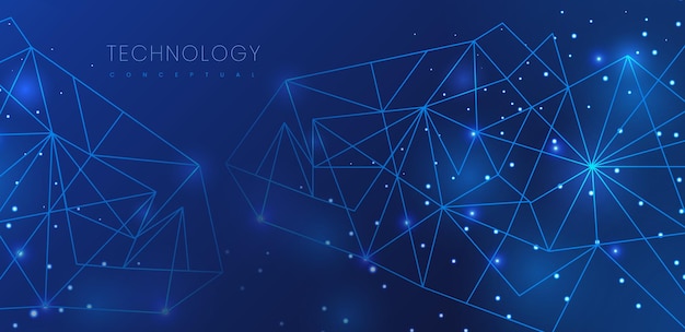 blue technology and network background design