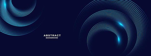 Blue technology background with spiral circle lines
