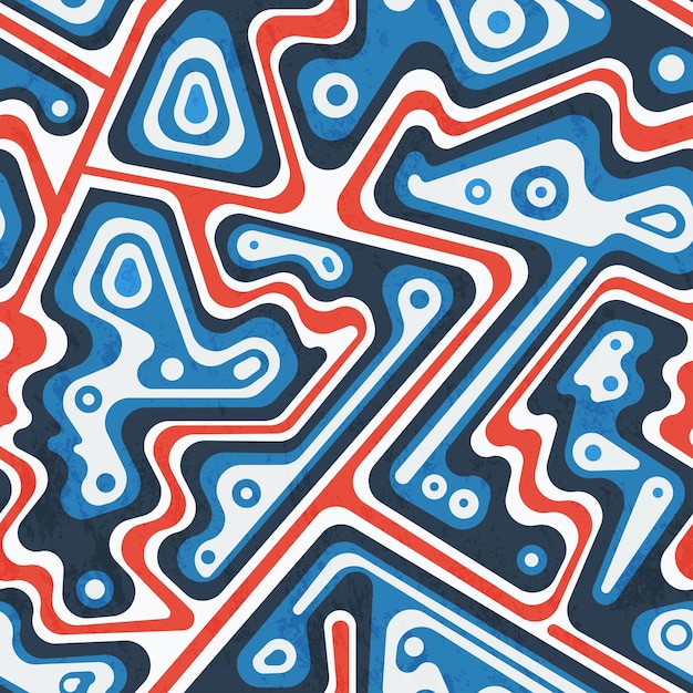 Blue technology geometric seamless pattern