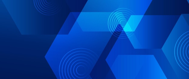 Blue vector gradient abstract background with shapes elements