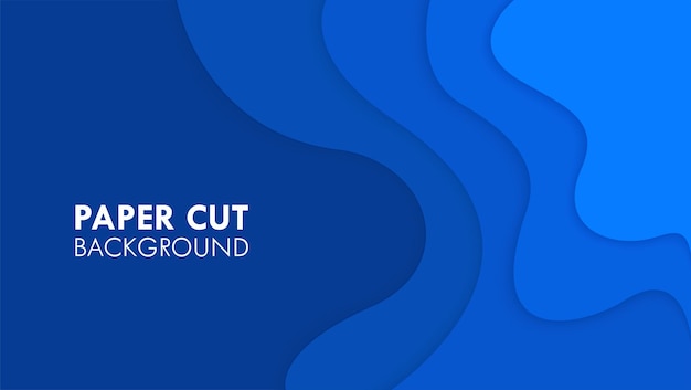 Blue Vibrant Paper Cut Liquid Abstract Background