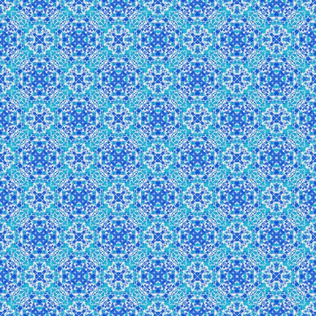 Blue water color splash abstract seamless pattern background floral mandala ornament fabric textile