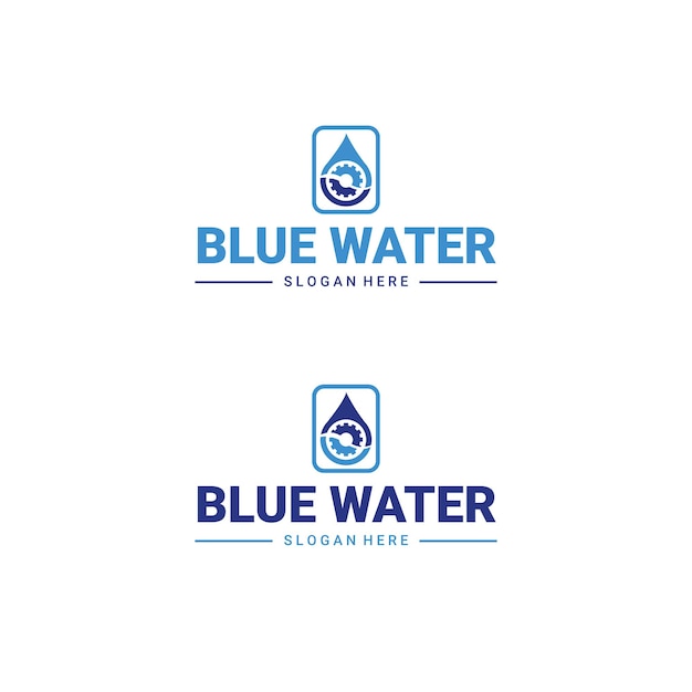 blue water logo vector icon illustration