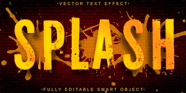 blue water splash vector fully editable smart object text effect