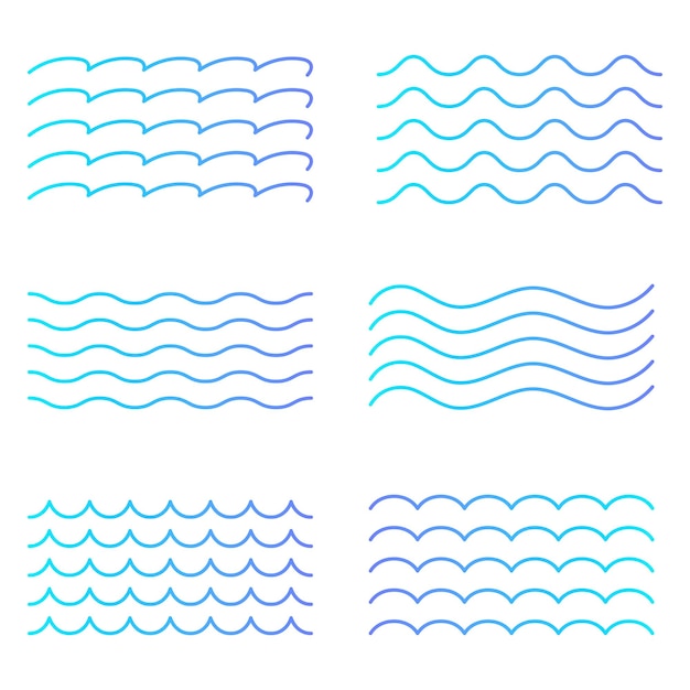 Blue Wave Lines Gradient