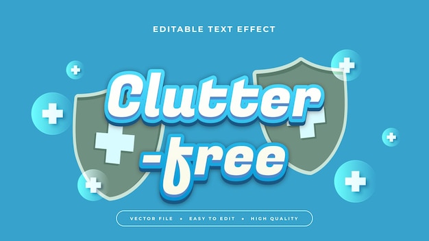 blue white and green clutter free 3d editable text effect font style