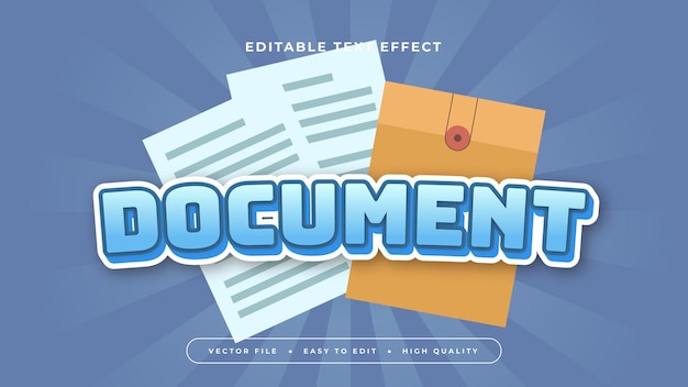 blue white and orange document 3d editable text effect font style