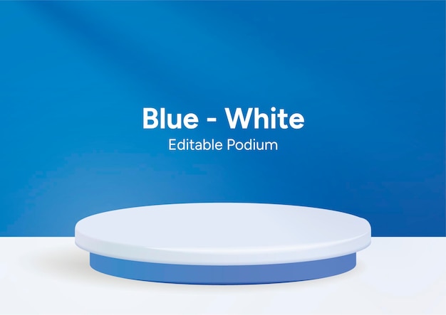 Blue White editable podium vector