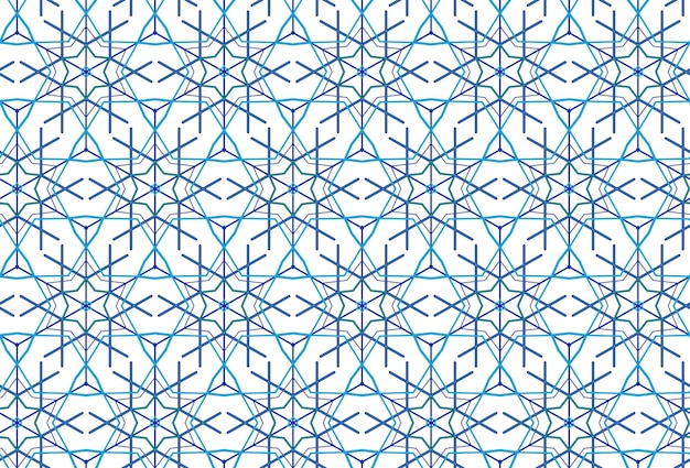 Blue white geometric background with stars Winter seamless pattern with snowflakes Christmas decor