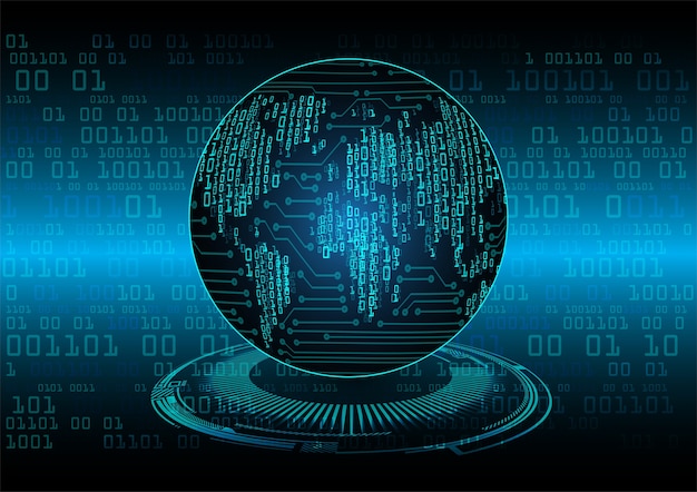 blue world map cyber future technology