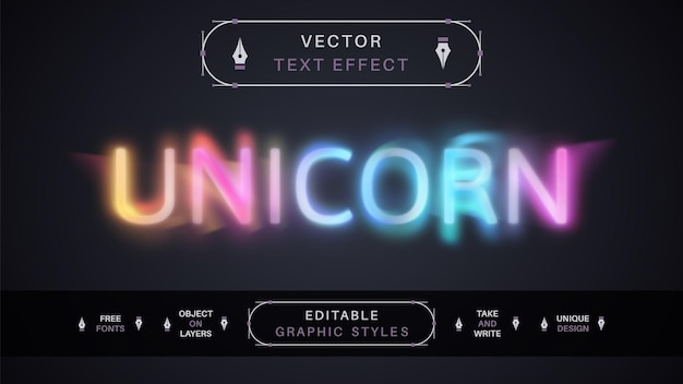 Blur Unicorn Editable Text Effect Font Style