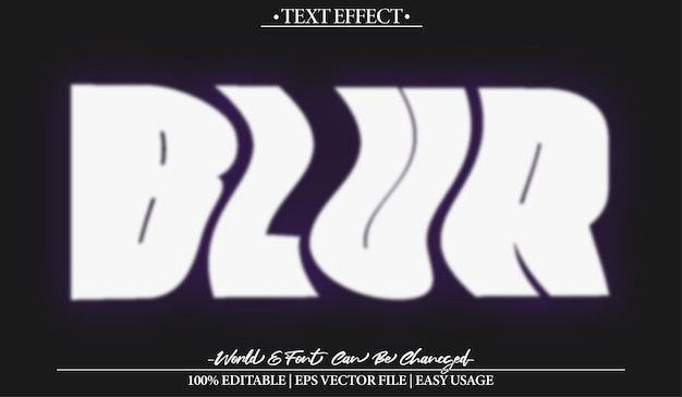 Blur Vector Text Effect Editable Alphabet Smoke Fog Blurred Motion Black White