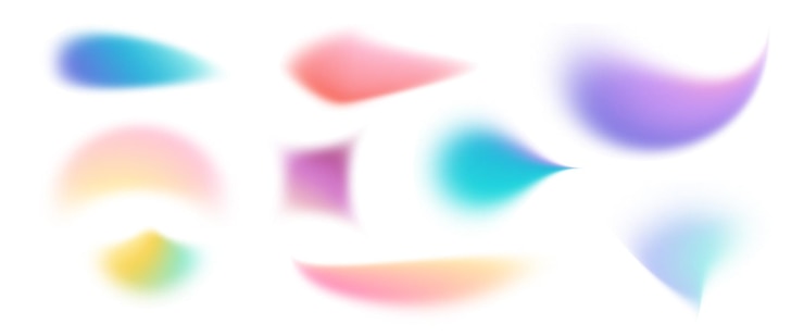Vektör blurred shape collection vibrant soft blurry color gradients