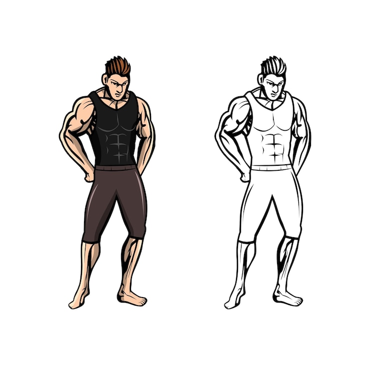 Vektör bodybuilder design illustration