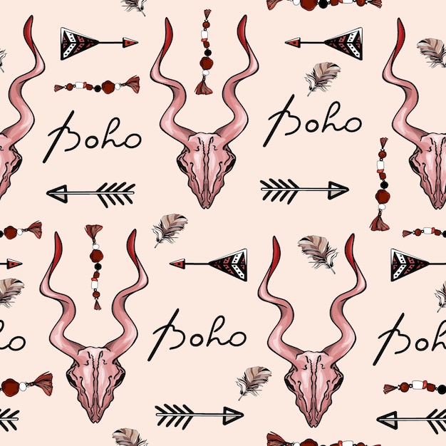 Boho Skull Pattern