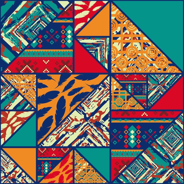 Boho tribal bright color background