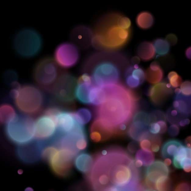 Bokeh blurred lights on dark background. 