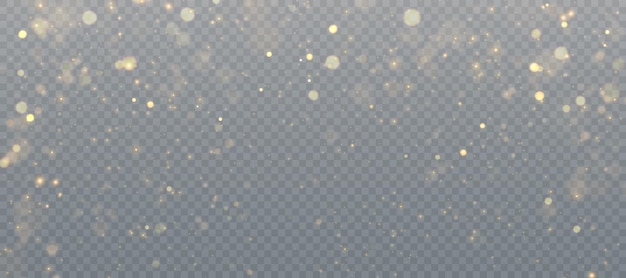 Bokeh glowing light effect on transparent background for christmas new year design glitter vector