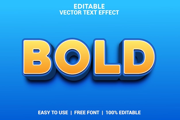 Bold editable 3d text effect with background