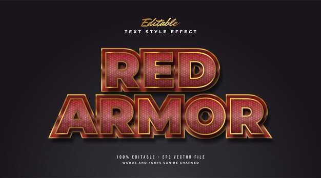 bold elegant text style in red and gold with texture and embossed effect