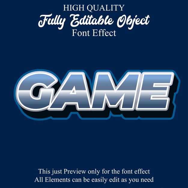 bold game text style editable font effect