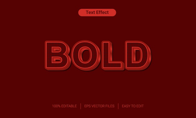 bold red metal  text style effect