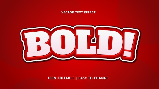 Bold Red Text Effect Editable