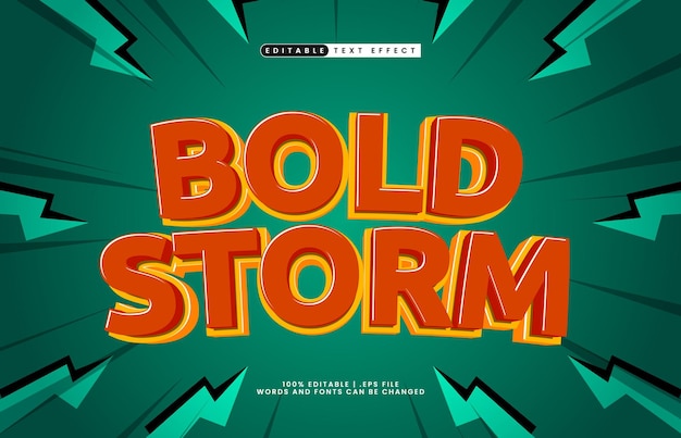 bold storm editable text effect with a thunder and bold text style