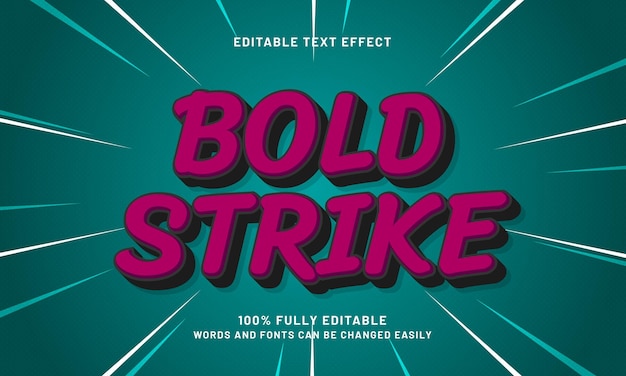 bold strike editable text effects with a hero and brave theme
