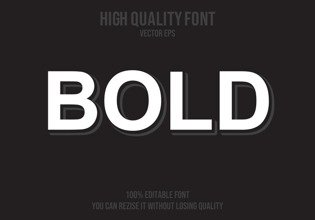 Bold Vector Editable text Effect