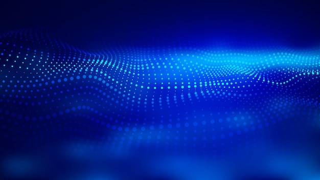 Bølge af partikler. Abstrakt baggrund med en dynamisk bølge. Big data. Vektorillustration